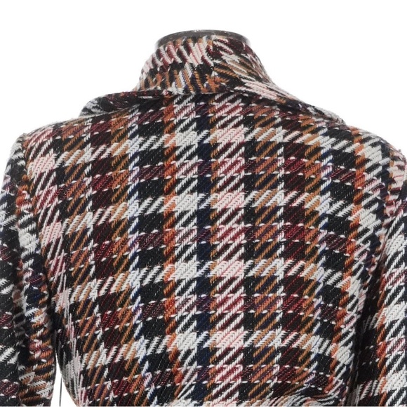 CAbi ~ Multicolor Partially Lined Polka Dot and Wool Fringe Tie Waist Coat - Picture 5 of 12